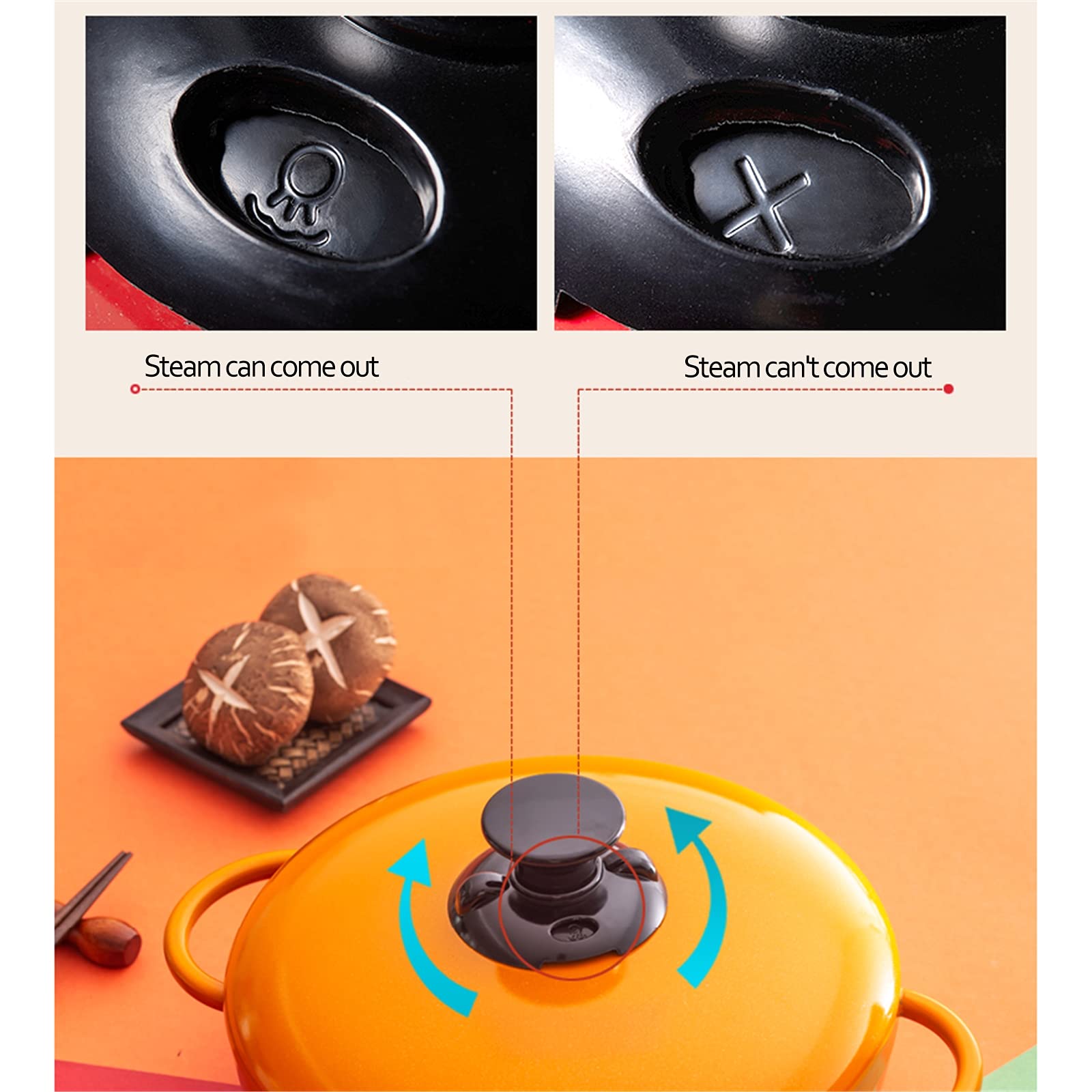 Olla Para Cazuela De Hierro Fundido Esmaltado, Diseño Sin Agua Para Sopa De Estofado, Cazuela Liviana Con Tapa, Olla Para Estofado Doméstico, Estufa Gas Cocina Inducción,Yellow 25cm