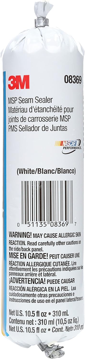 3M MSP Seam Sealer, 08369, White Color, General Purpose, , Heavy-Bodied, Moisture-Curing, 310 mL Flexpack