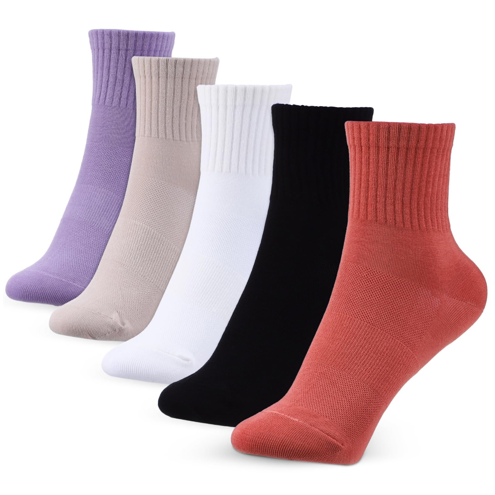 FOMIYES 10pares Calcetines De Algodón Para Mujer Calcetines Altos Por Encima Del Tobillo Acolchados Para Correr y Senderismo