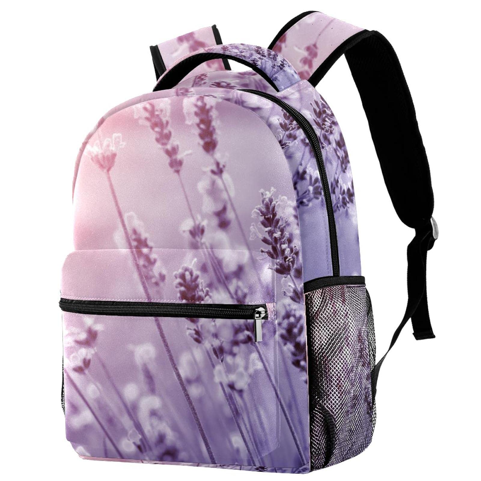 Sac à dos d'écolier pour ordinateur portable 14 pouces blanc au motif floral imprimé
