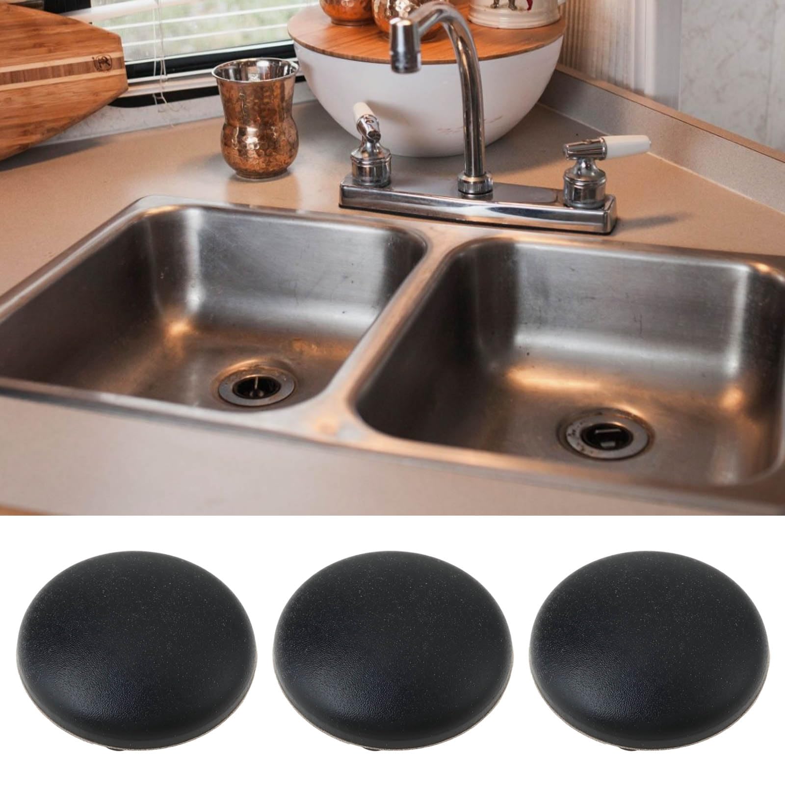 OTOTEC 4 Tapas de Rosca de Goma Compatible con SMEV Compatible con Dometic 44990001271 para Fregadero Vitrocerámica Cocina Lavabo Caravana