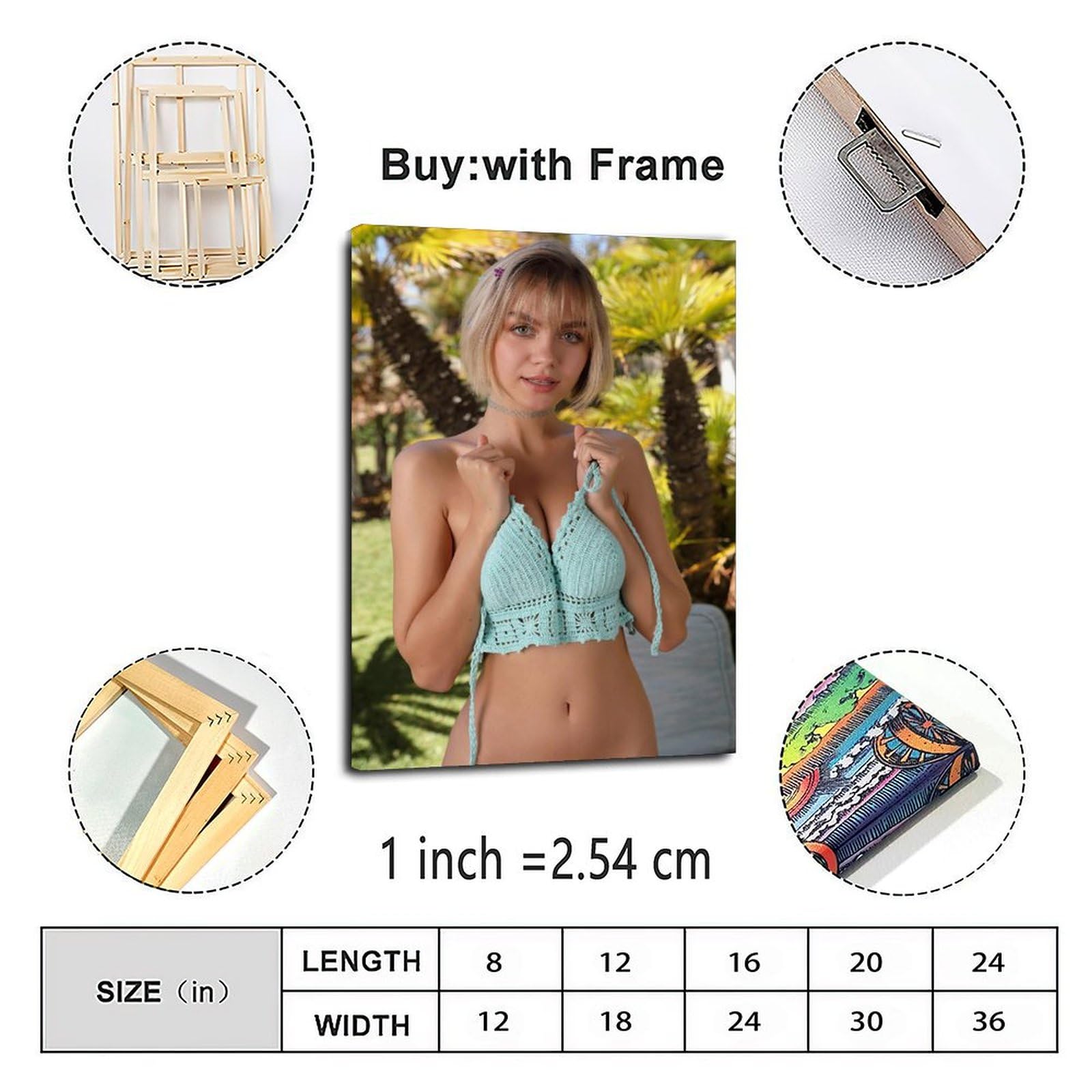 Sultry DHIDIC Wall Art-Her Ample Chest Canvas Large Print