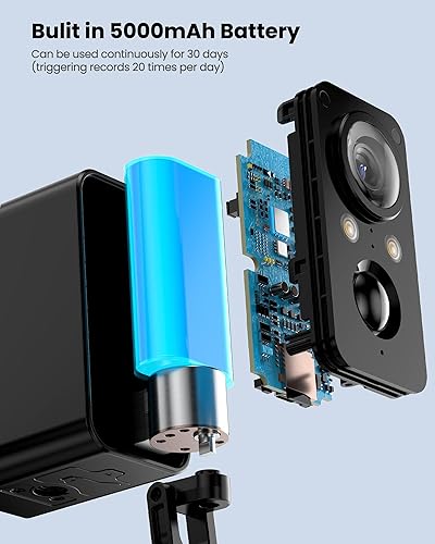 Miniatura 5 de Cámaras de seguridad Batería inalámbrica para exteriores Cámara horizontal de 180  para batería de seguridad para el hogar WiFi Cámara de vigilancia