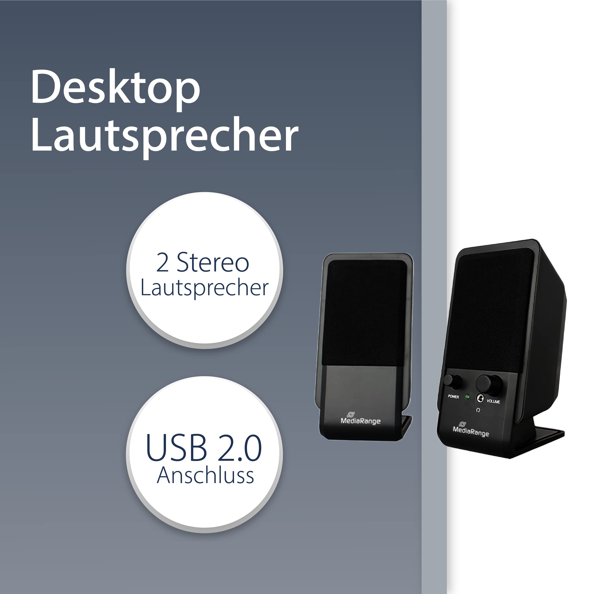 MediaRange Aktivbox Compact Desktop Speaker, MROS352 (Speaker)