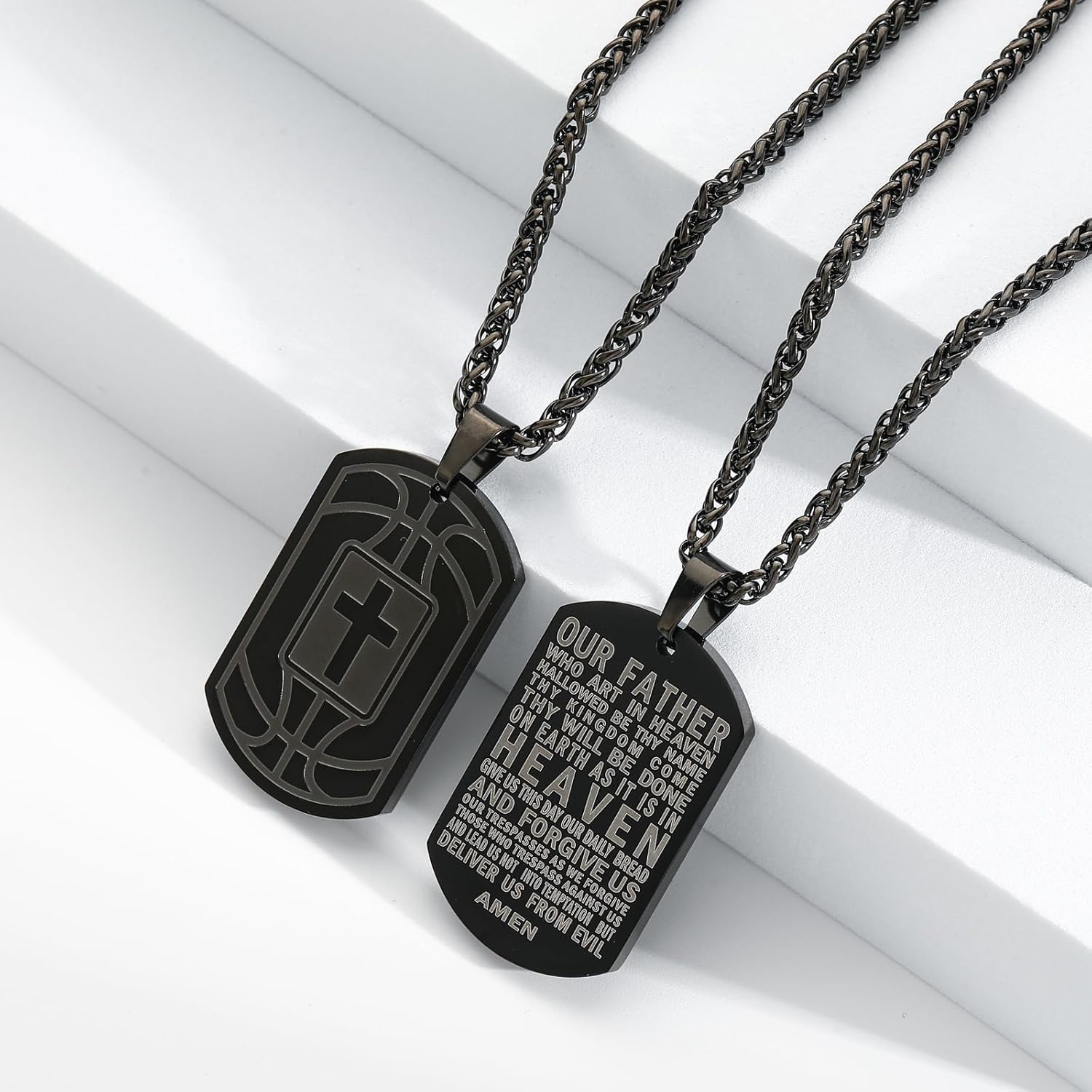 Easter Basket Stuffers - Basketball Bible Verse Cross Necklace for Men Stainless Steel Religious Gift Basketball Sports Jewelry Birthday Christmas Gifts for him Kids Boys Men Teens him Boyfriend dad - Image 5