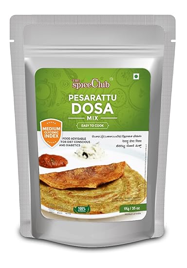 The Spice Club Pesarattu Dosa Mix - 1 KG ( Medium GI Food, No Preservative ,100 % Natural )
