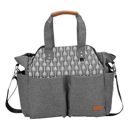 Nursing Bag, Grey Diaper Bag, Multi-Function for Baby Care Organizing