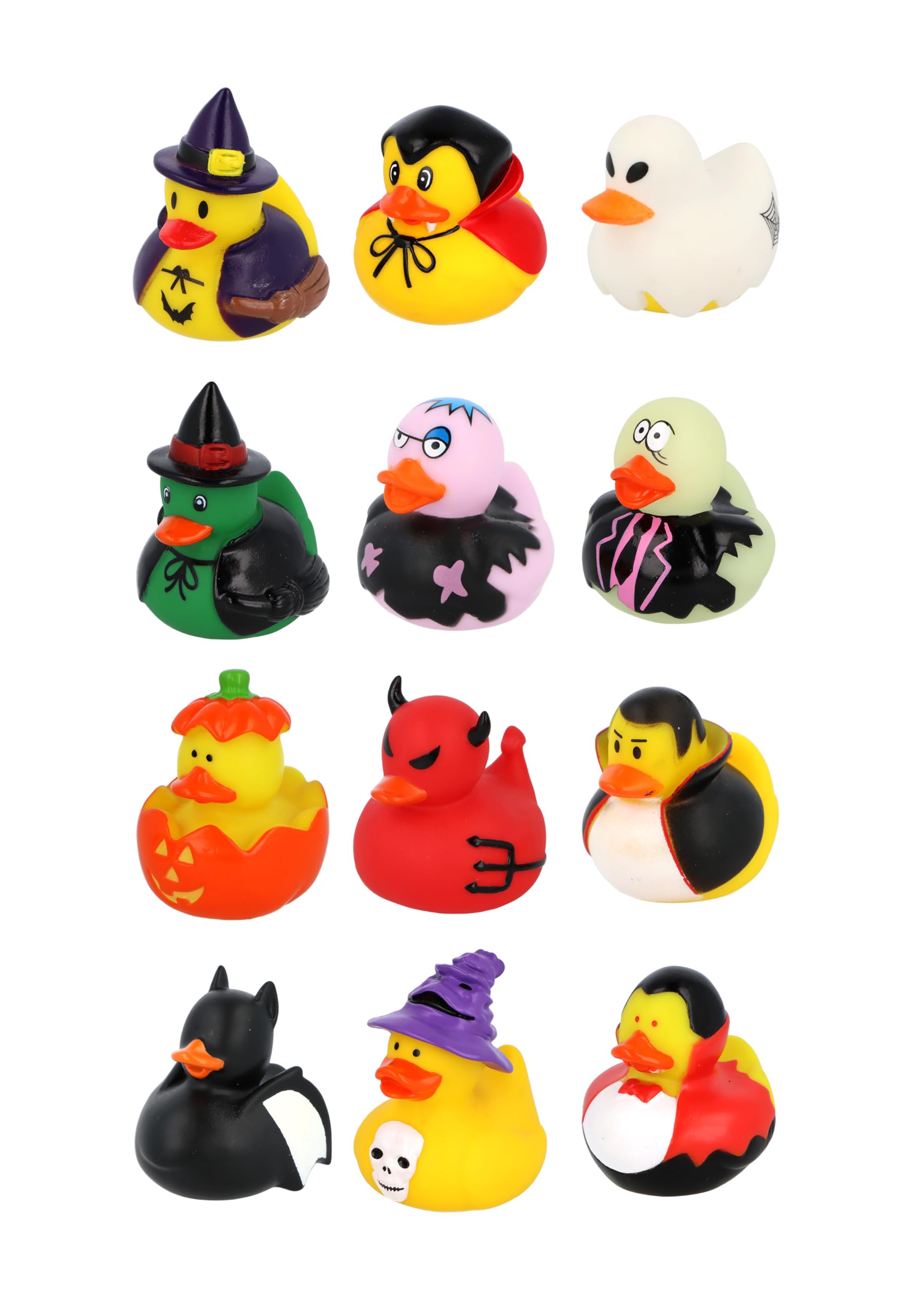 Henbrandt 12 x Mini Halloween Rubber Ducks 12 Assorted Spooky Designs Children’s Duckies Variety Pack Cruising Ducks Kids Bath Toys Trick or Treat Games Bathtub Play for Boys and Girls — image 1