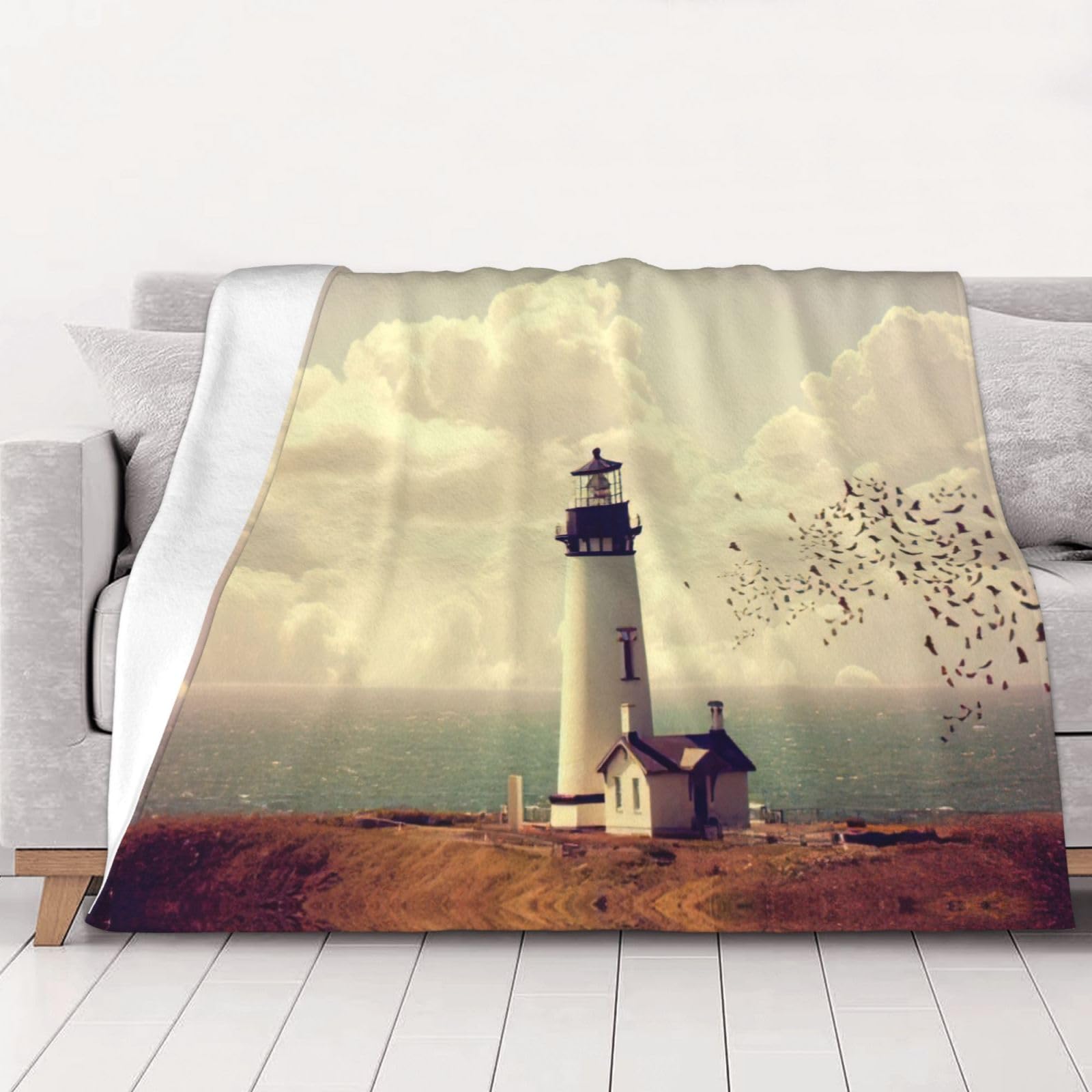 Couverture en flanelle phare ancien pour des nuits de douceur
