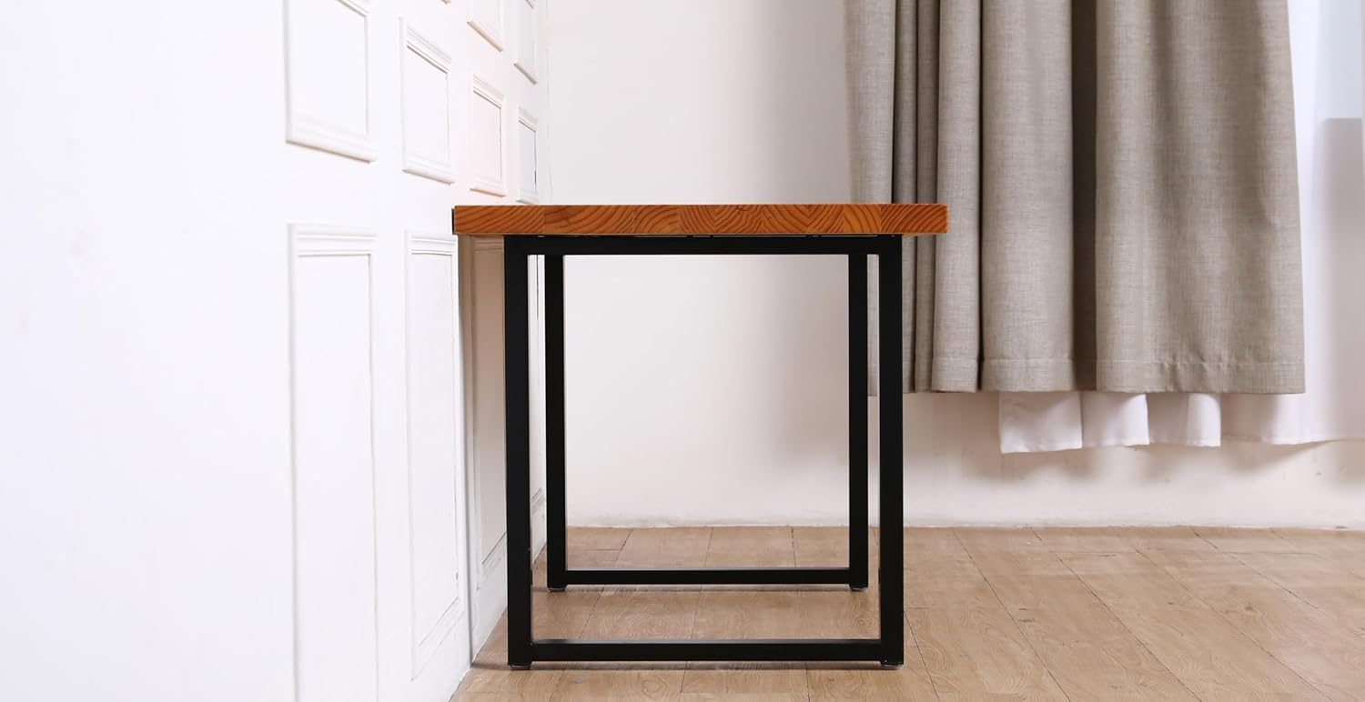 LCSDLHLSY Metal Table Legs 28x18 Inch, Modern Industrial Steel Square Frame for DIY Dining Table, Kitchen Table Base, Desk, Workstation, Desk Legs,Supports 1000lbs, Set of 2 (Black)