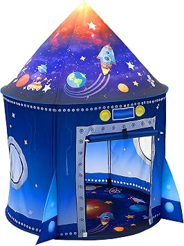 WillingHeart Tente Cabane Pop-Up Enfant Vaisseau Spatial & Aventure Cosmique