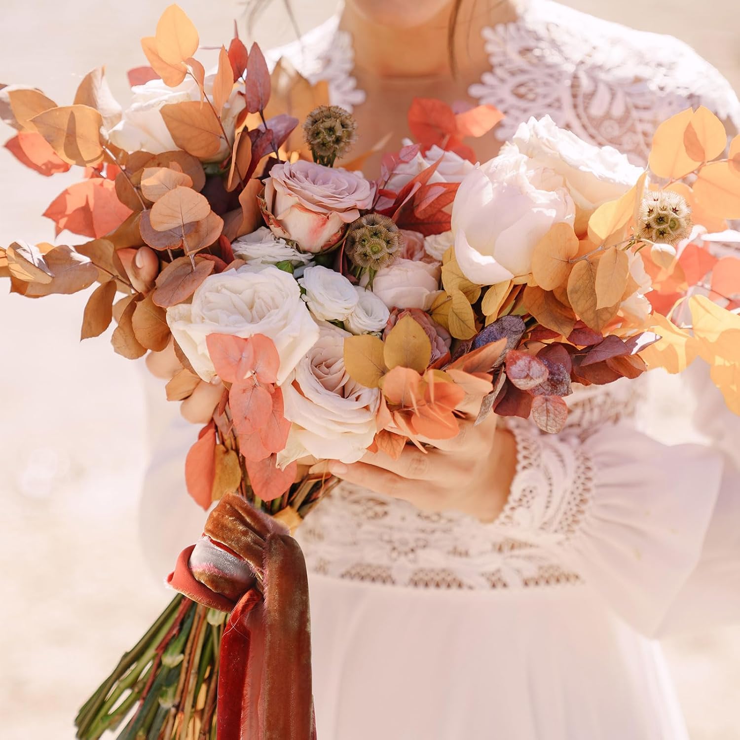 Canlierr 4 Roll Valentine's Day Silk Velvet Ribbon for Gift Wrapping Fringe Fabric Frayed Velvet Ribbon Raw Edge for Valentine Day Party Wedding Decor Bouquet Basket Hair(Elegant Color,2 in X 16 yd)