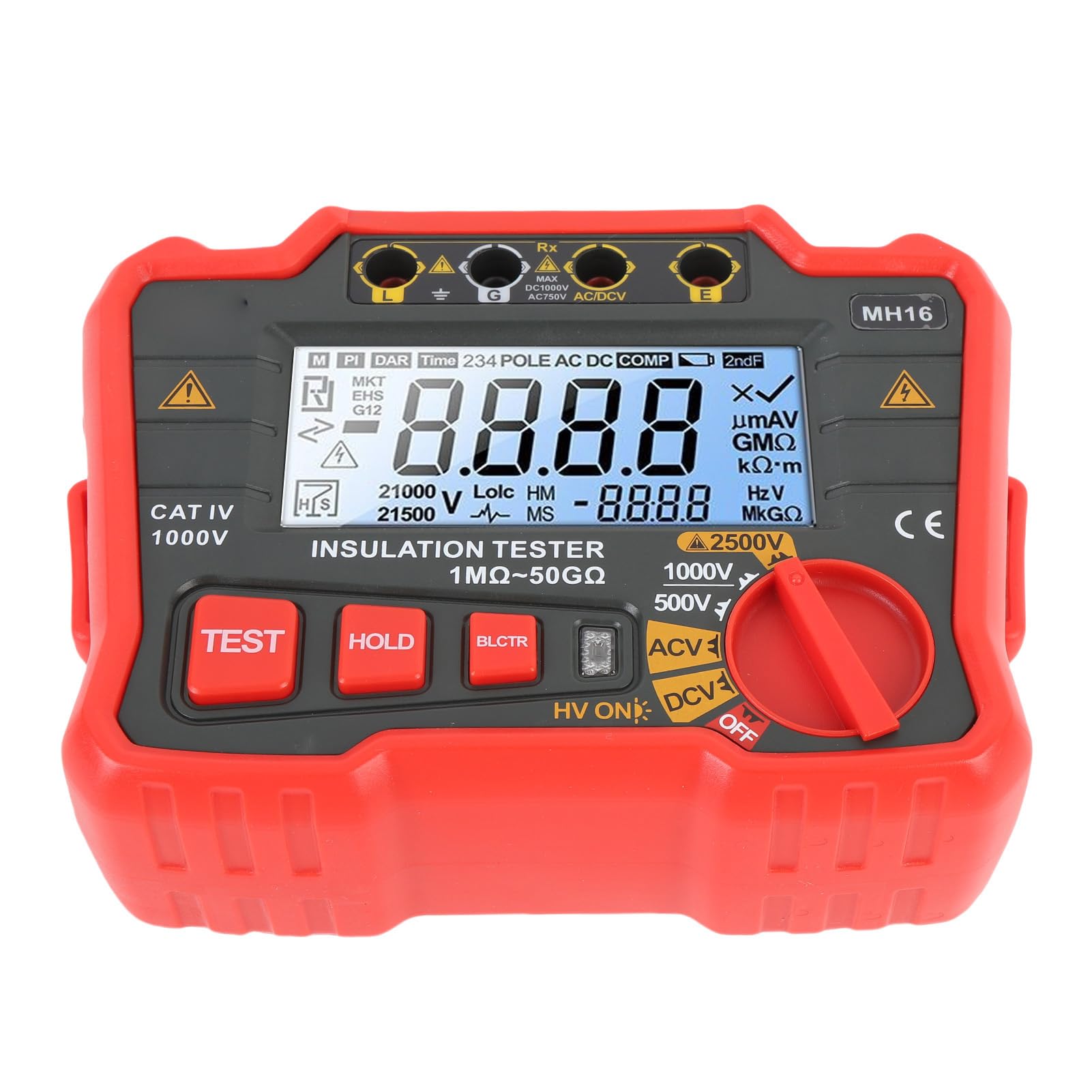 FILFEEL Tester Digitale per Resistenza di Isolamento Megaohmmetro Ad Alta Tensione da 2500 V per Apparecchi di Commutazione di Cavi Motore Trasformatori - Conforme IEC 61557 con Misurazione della