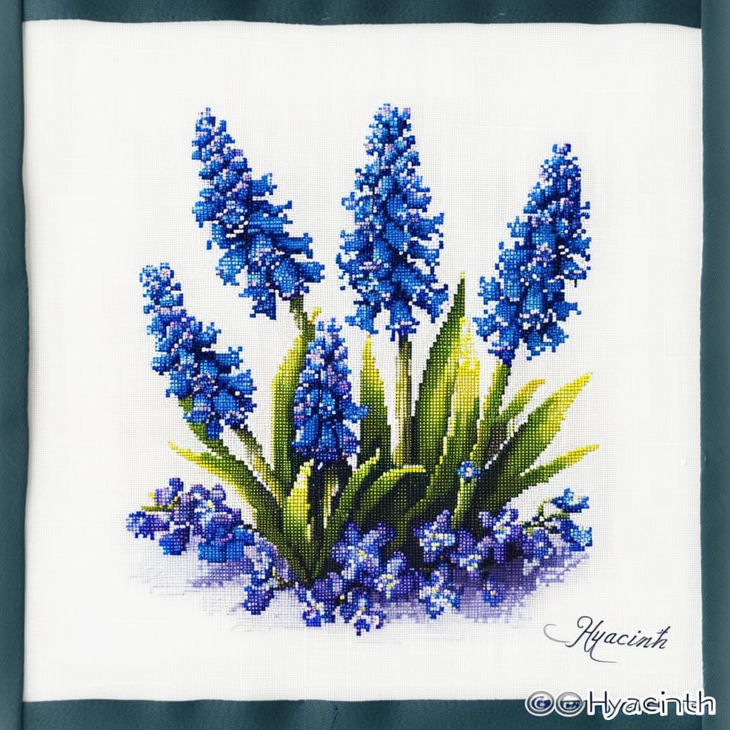 Amazon.com: Hyacinth Flower DIY 11CT Stamped Cross Stitch Kits for