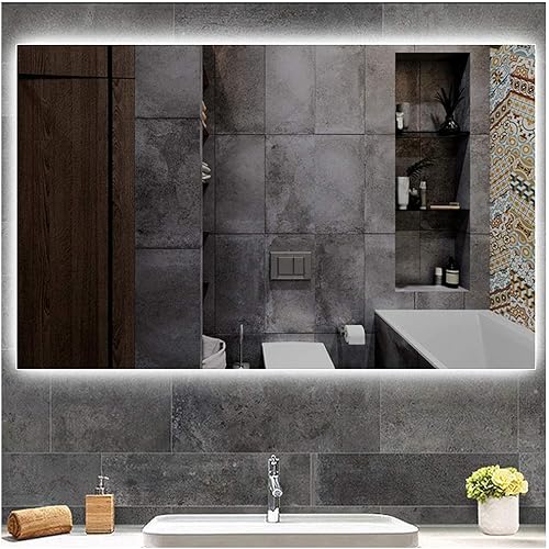 Miniatura 9 de Y&J Espejo de 19.7 x 27.6 in con luz para baño, espejo rectangular sin marco, espejo retroiluminado, 0.197 in de alto, antivaho, 23.6 x 31.5 in,