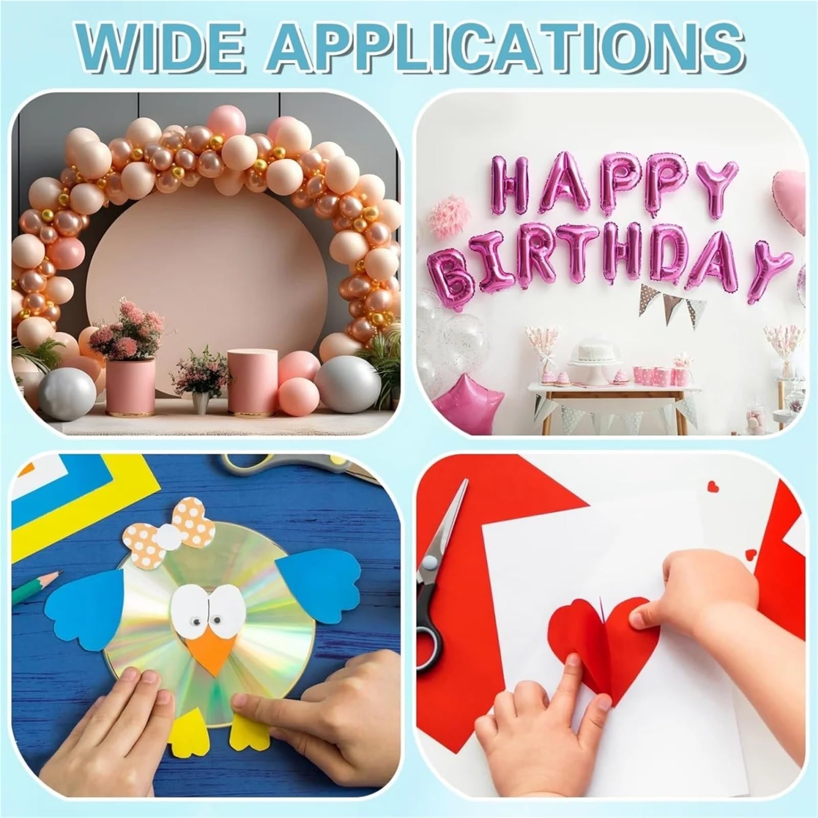 Doppelseitige Klebepunkte, transparent, abnehmbarer Ballon-Klebeband, for DIY-Handwerk, Hochzeit, Geburtstag, Party-Dekoration
