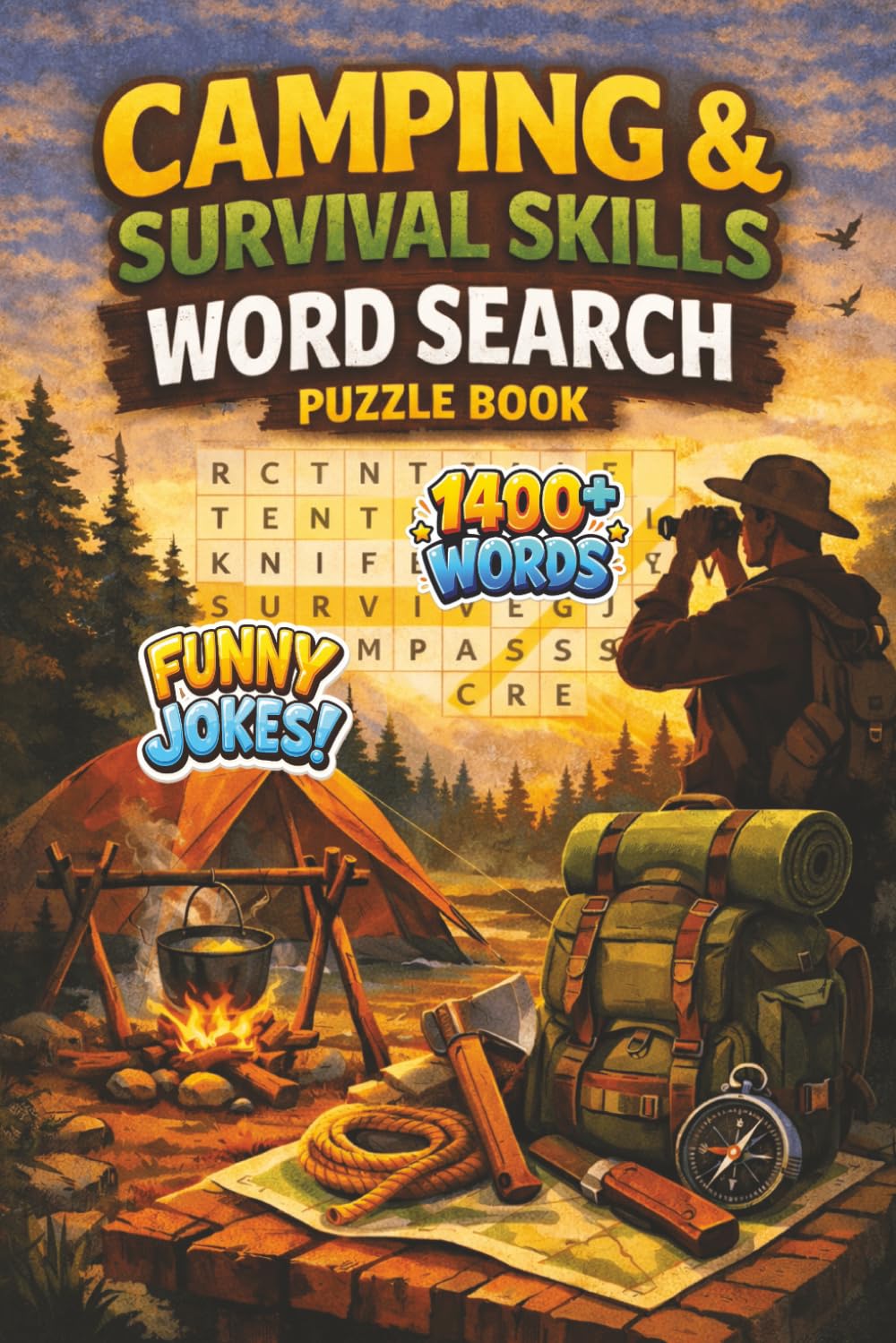 Camping & Survival Skills Word Search Puzzle Book: A collection of word searches inspired by Tracking, Locating, Tent Setup and Many More. A fun and ... gift for sharp minds of all ages. 6x9 inches.