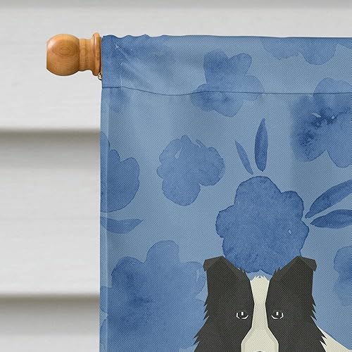Miniatura 3 de Caroline's Treasures CK6226CHF Border Collie - Bandera de bienvenida para casa de porche grande, poste decorativo para exteriores, para colgar en la
