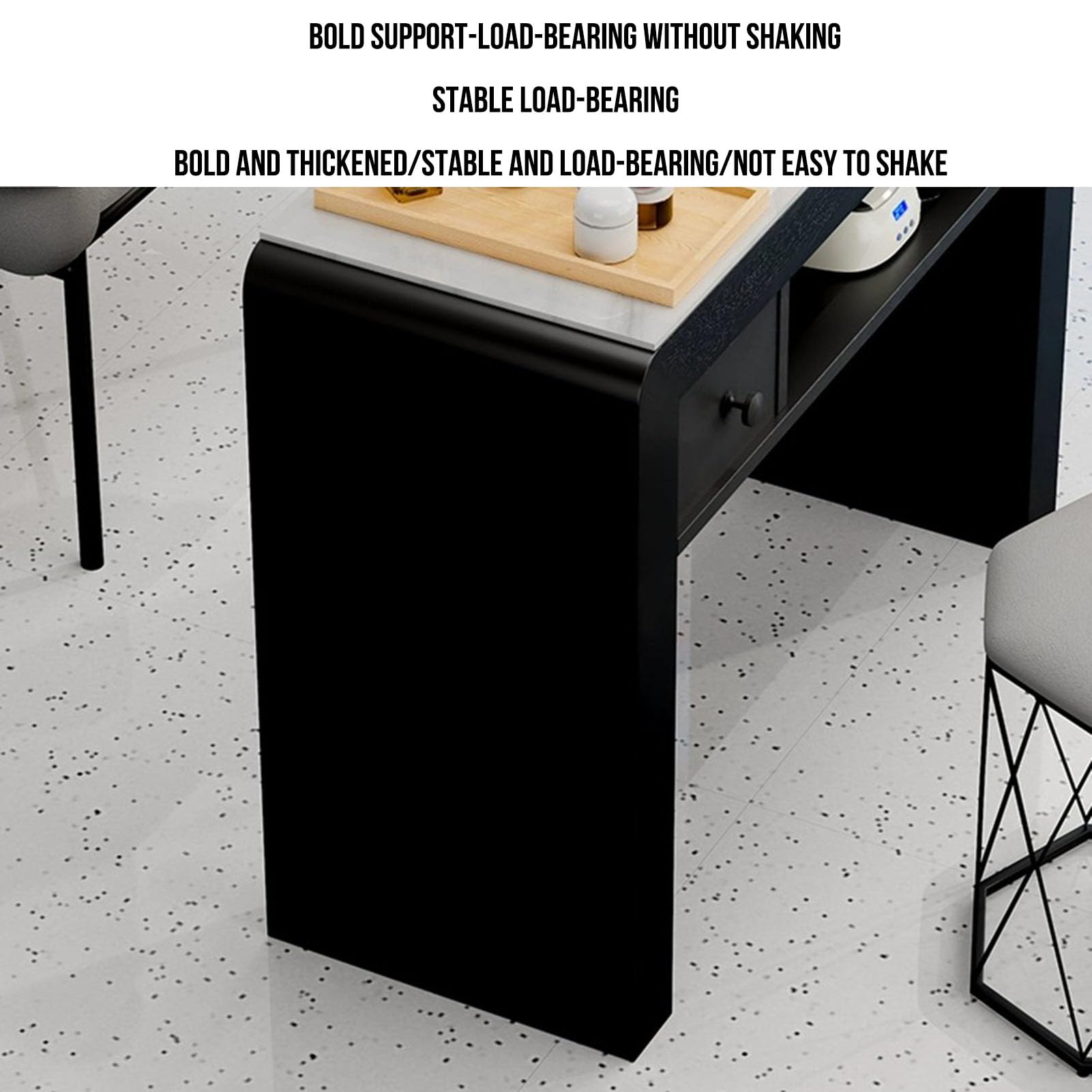 Stazione Tavolo per Manicure e Unghie, scrivania per Salone di Bellezza per Unghie con aspiratore di Polvere e Lampada a LED, postazione di Lavoro per Manicure e Bellezza con cassetti portao