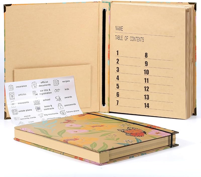 Organizador de documentos importantes, carpeta de archivos expandible para documentos importantes, carpeta de emergencia, certificados de nacimiento, tarjetas de seguridad social y pasaportes, carpetas antipérdida, regalos de graduación