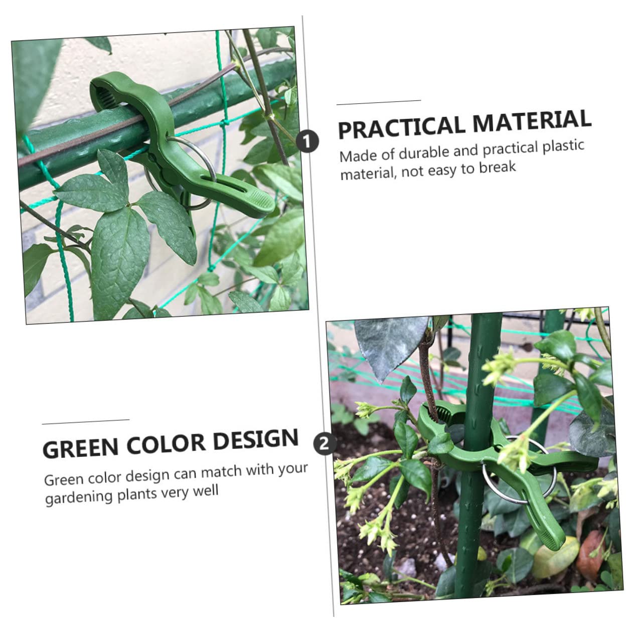 UKCOCO 4 Set Clip Fissaggio Piante per Giardinaggio E Facili da Installare E Riutilizzabili 10 Pezzi*4