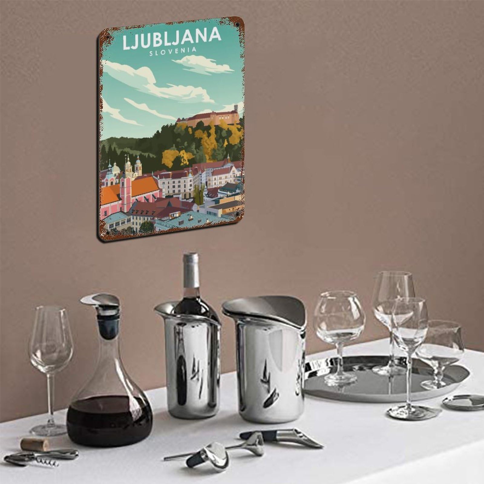 Selene Göttin Des Mondes Blechschild - Vintage Metall Poster 30x40cm