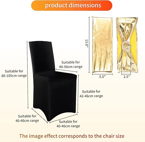 Miniatura 3 de Frienda Funda elástica de elastano para silla de comedor y banda elástica para silla con hebilla redonda para boda, comedor, banquete, evento,