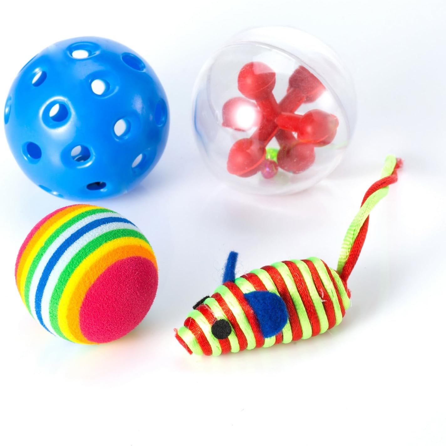 Cat Toy Box Accessories, 2 Rattle Balls, 1 Foam Ball, 1