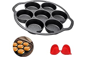 YOLOPLUS+ Pre-Seasoned Cast Iron Cupcake Pan