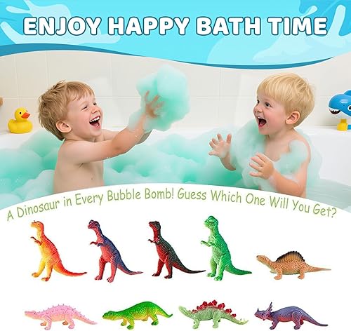 Miniatura 4 de Bombas de baño de dinosaurio para niños con juguetes en el interior, suaves y seguras, para niños de 3, 4, 5, 6, 7, 8, 9 años, regalo ideal de