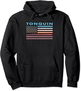 Vintage Sunset American Flag Tonquin, Oregon Pullover Hoodie