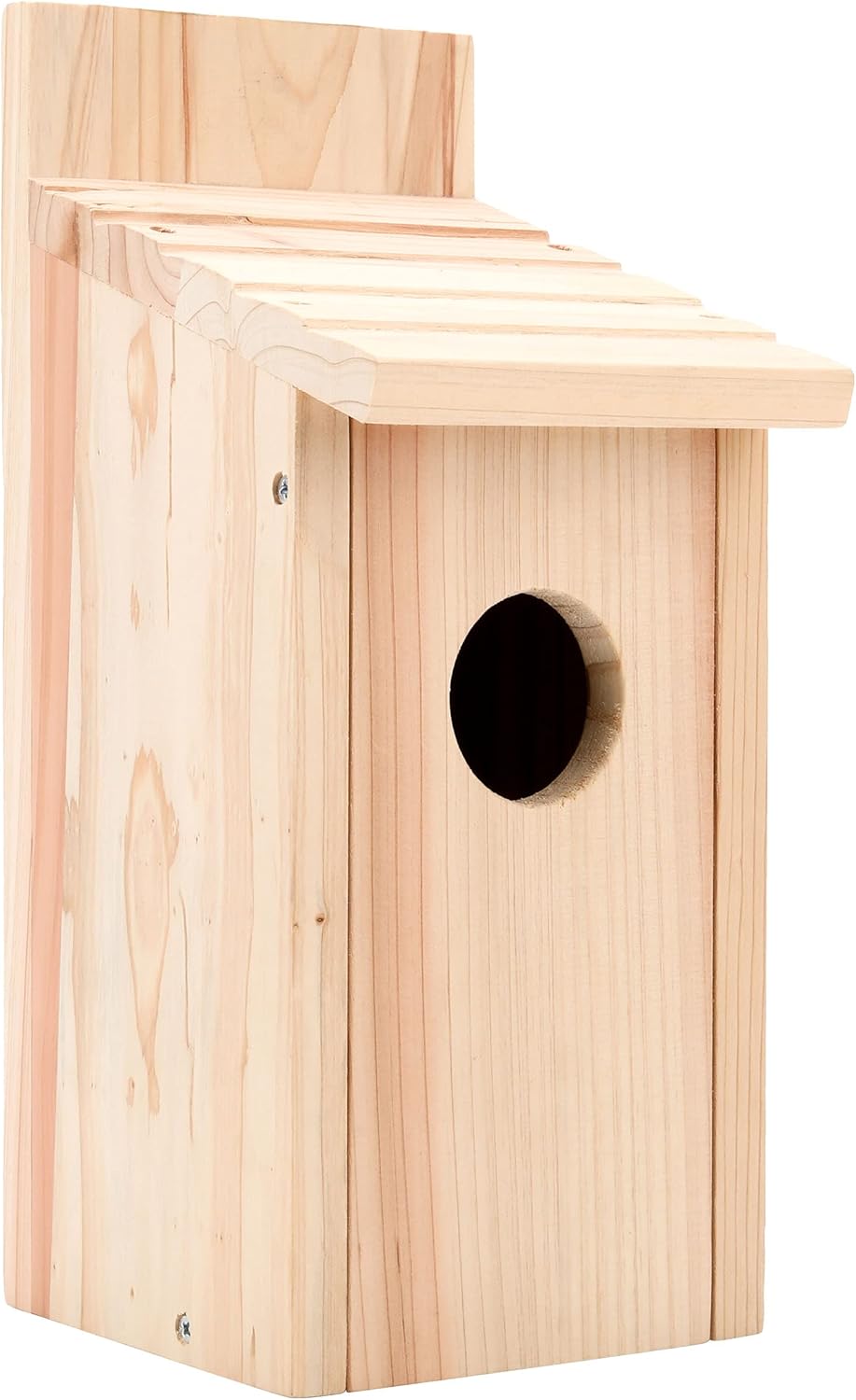 OceeK Wooden Bird House, Bluebird Box House, Audubon Cedar Wren and Chickadee Wren Home, Cedar Bluebird Box House, with Perch, Bluebird Viewing House Outdoor Hanging Wooden Birdhouse (8.6" Tall): Pet Supplies