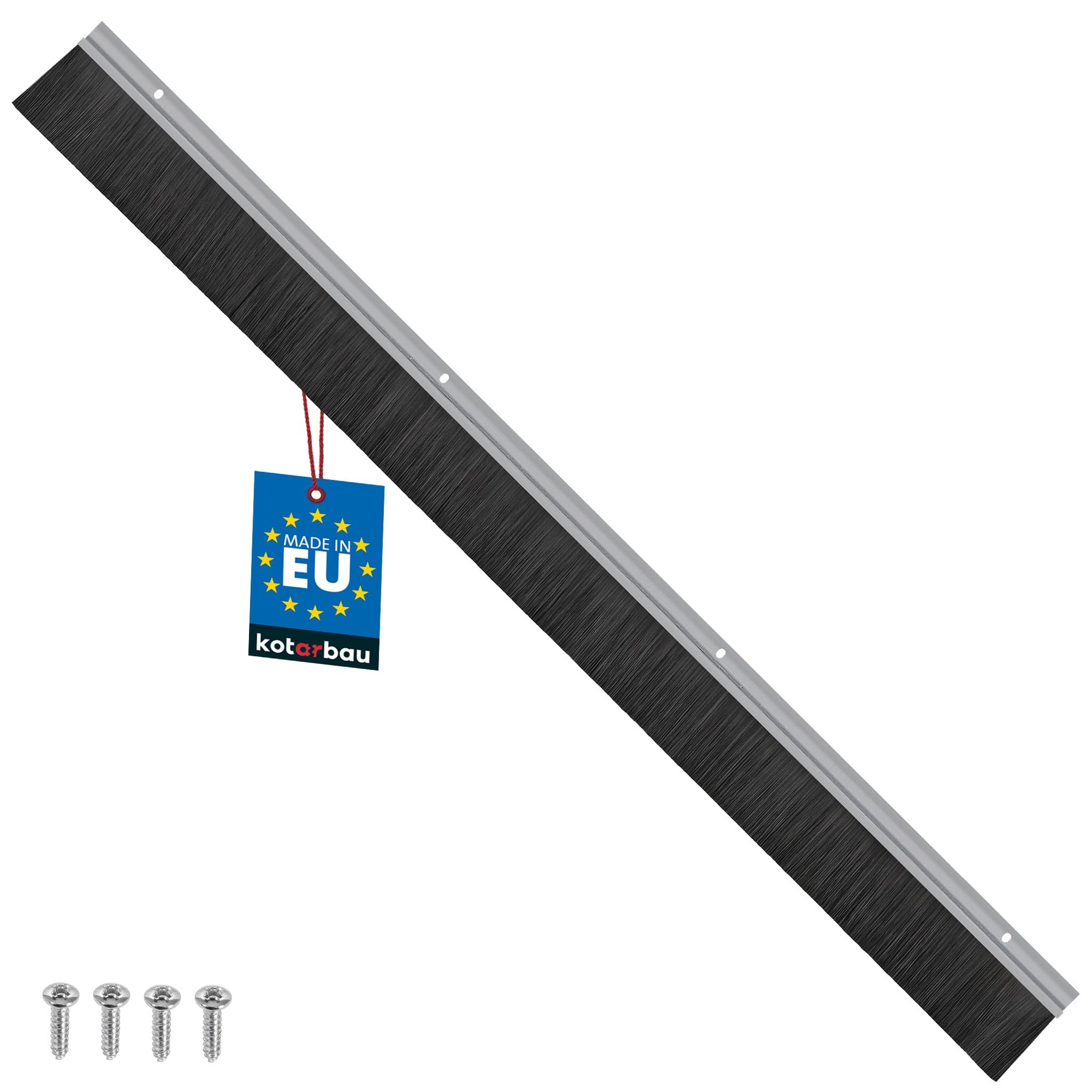 KOTARBAU® Brosse Bas de Porte - Aluminium - 1 m - Argent - Isolant - 60 mm - Joint De Porte D'Entrée - Protection Insectes - Langlebig Fiable - Bas Ouvrant Isolant - Anti Cafard - à Visser Bavette