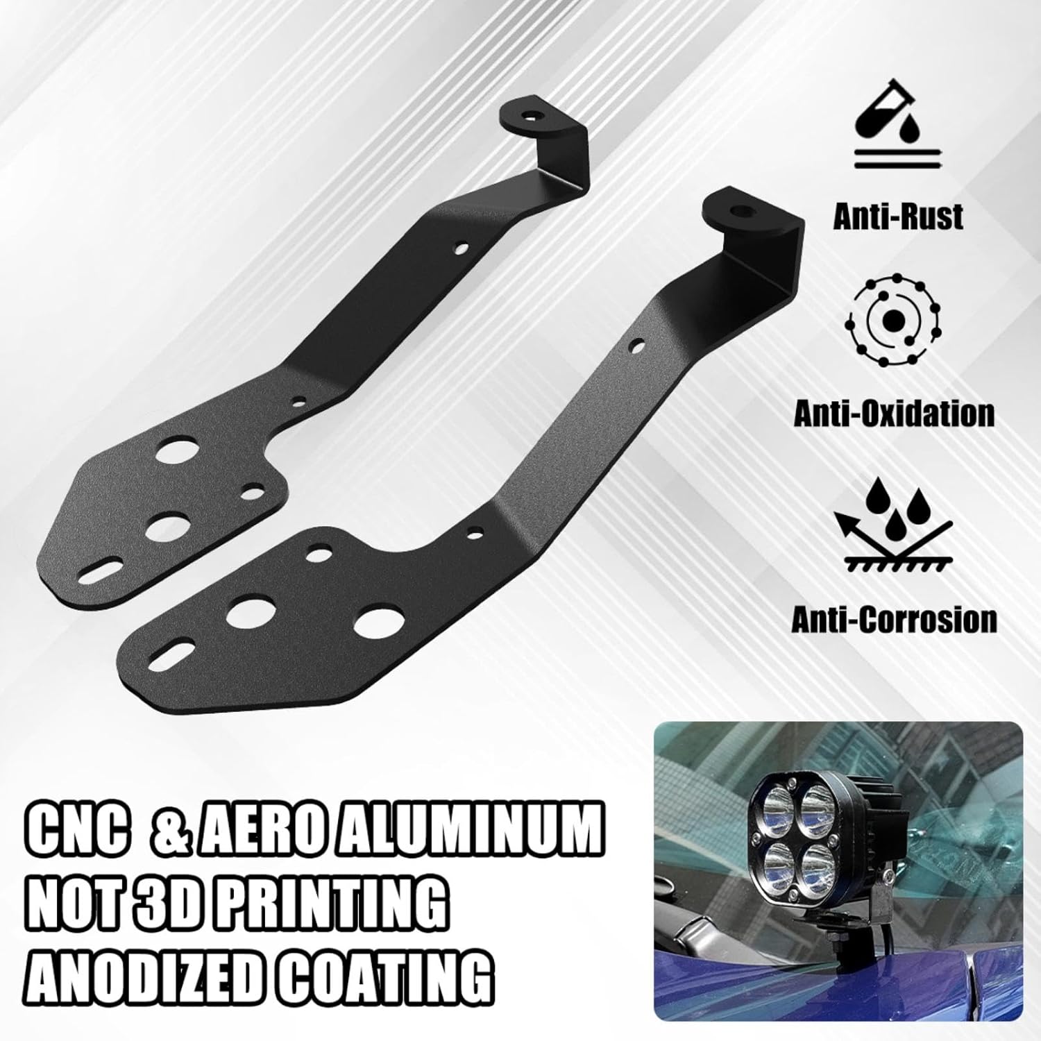 JERBOR Ditch Light Mounting Brackets for Subaru Crosstrek 2024 2025, Upper Hood Hinge Ditch Side Pillar Led Light Pod Mount Rigid Bracket Kit (for Crosstrek 2024 2025)
