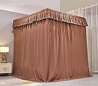 Vista 3 de VETHIN Cortinas de cama estilo techo elástico de cuatro esquinas estilo princesa con dosel para niñas y adultos. Tienda acogedora y transpirable