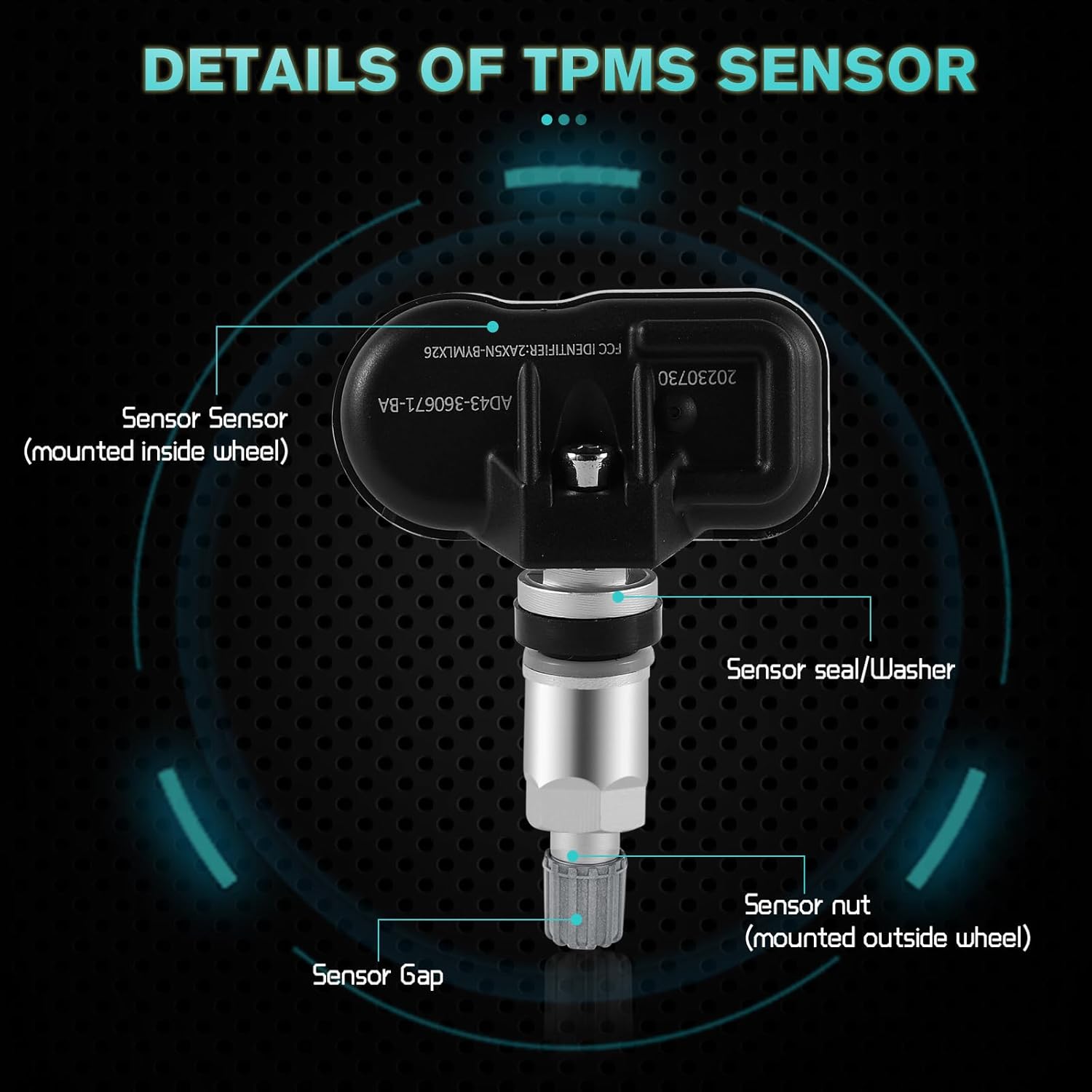 AULINK AD43-360671-BA Tire Tire Pressure Monitoring System TPMS Sensors Compatible with 2004-2018 Audi A4 A6 A8 Q7 R8 RS 4 6 7, BWM 328i 335i 528i 550i 750i,2012-2016 Porsche Cayenne 911