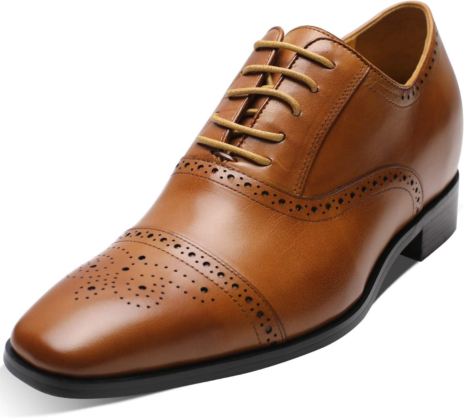 CHAMARIPA Mens Elevator Shoes with Invisible Height Increase for Business and Formal Leather Shoes