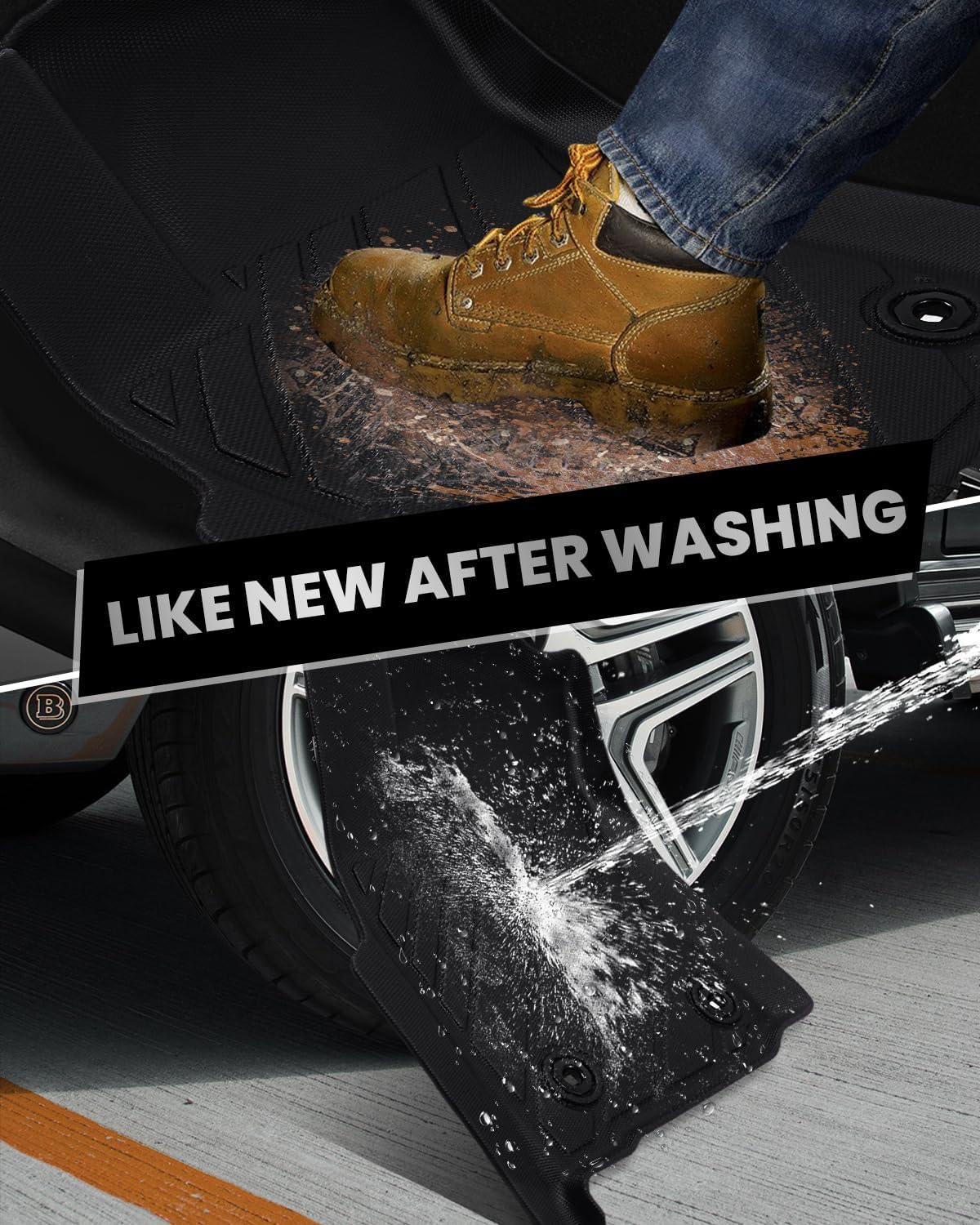 Floor Mats for Toyota Tacoma 2026 2025 2024 Double Cab Auto Trans (Not fit Hybrid) All Weather Rubber Floor Liners for Tacoma TRD/SR/SR5/limited Accessories Car Mats Easy Clean, Odorless Anti-Slip