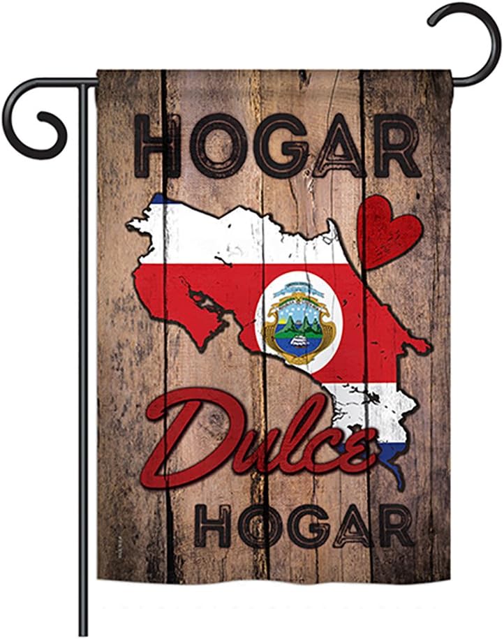 Country Costa Rica Hogar Dulce Garden House Flags Set Regional Nationality Nation International World Particular Area Small Decorative Gift Yard Banner Made In USA 28 X 40