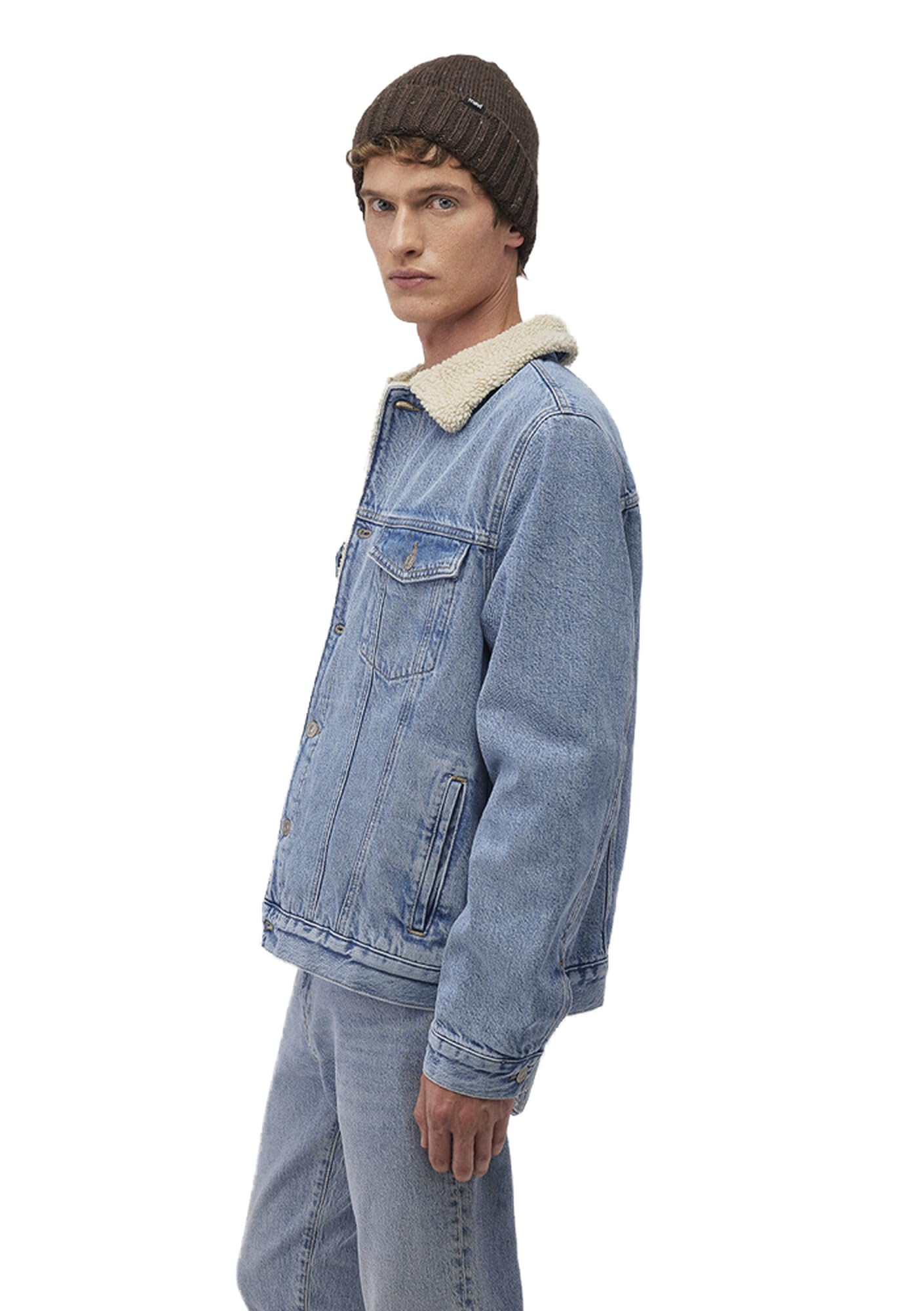 Zander Classic Denim Suni Kürklü Açık Mavi Jean Ceket 0111214-88554