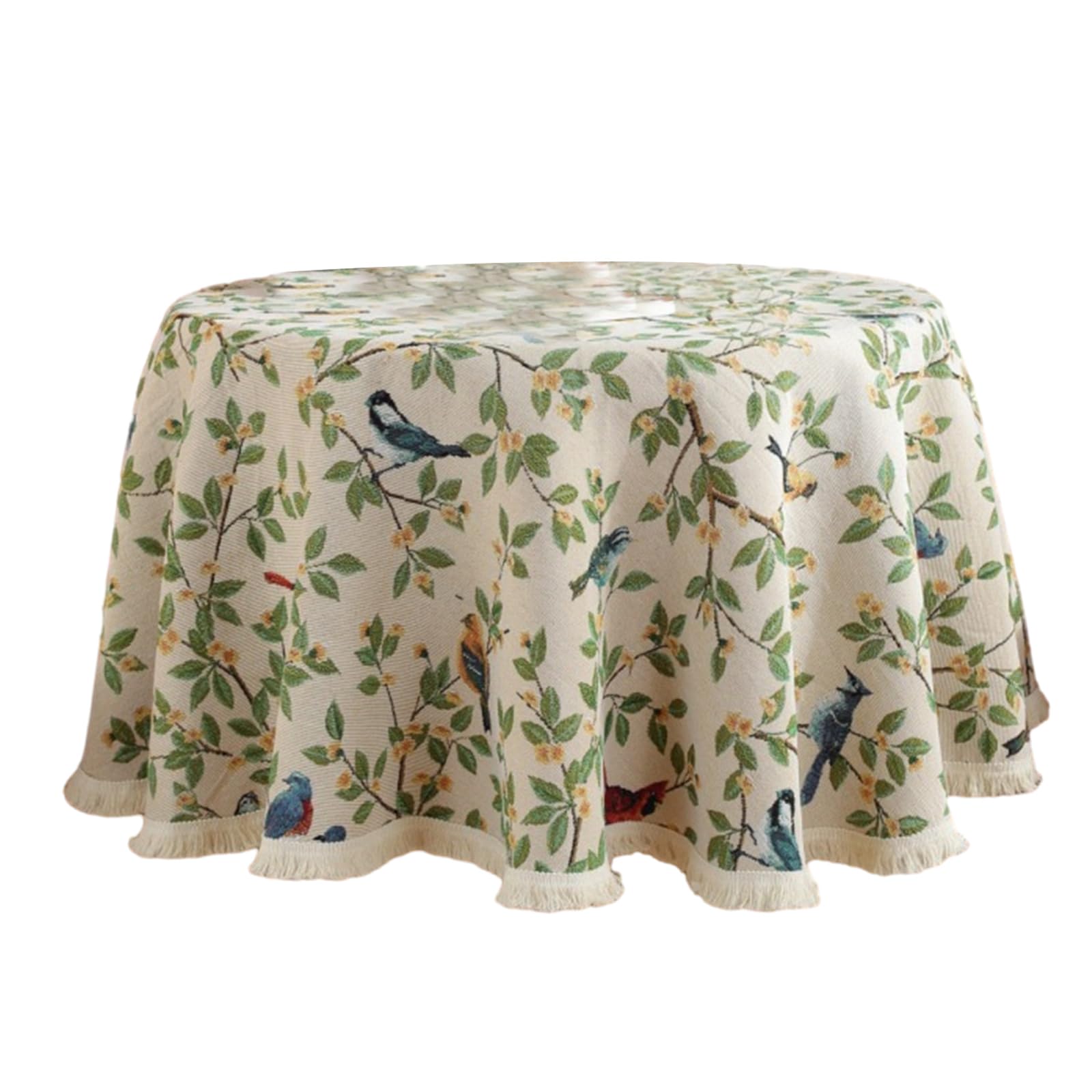 Elnwnnkc Round Textured Tablecloth Washable Table Cover Soft Table Cloth Stain Resistant, Perfect for Kitchen, Dinner, Picnic Dinner Tablecloth