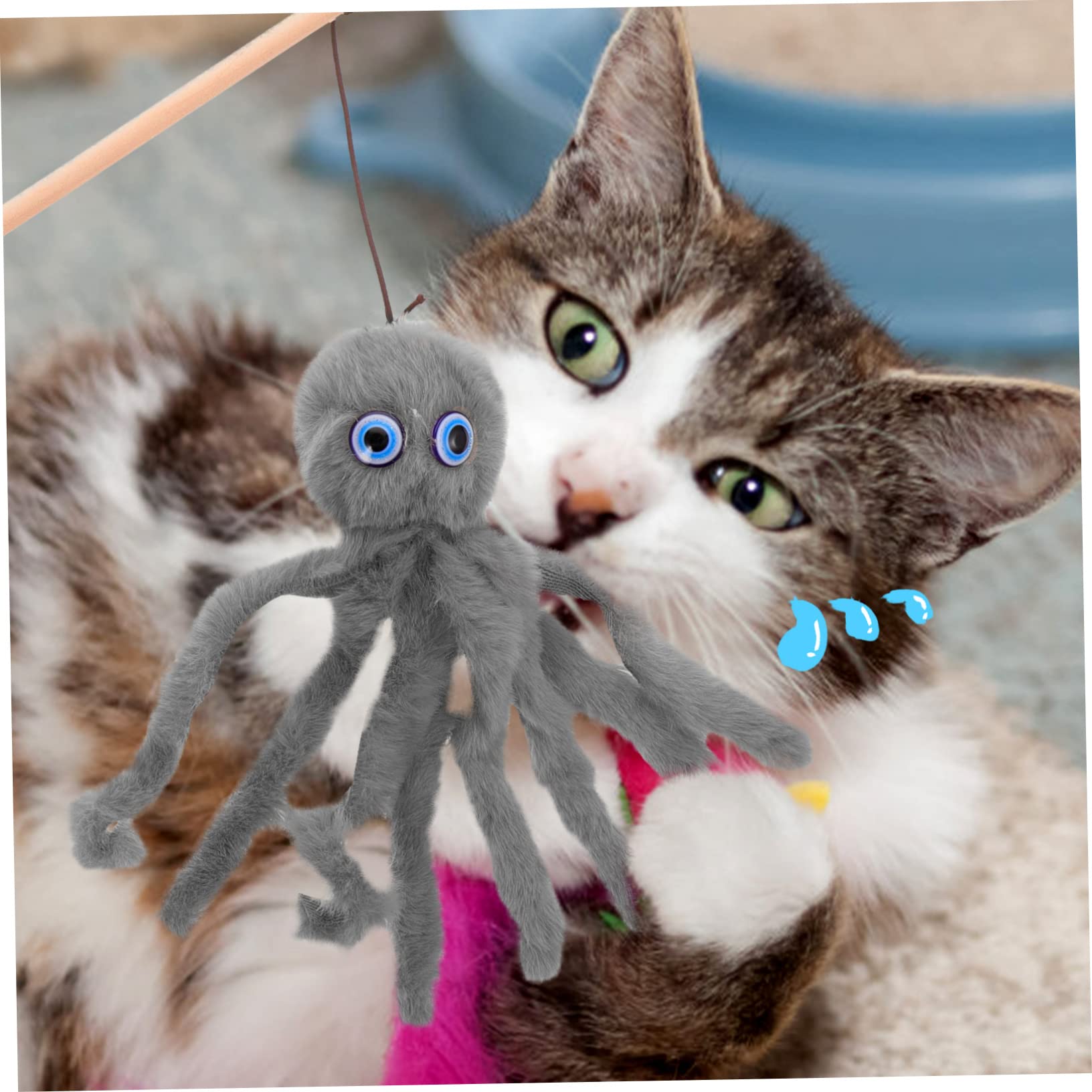 Happyyami 10pezzi Giocattolo Interattivo per Gatti Canne da Pesca per Gioco Cani per Gatti Indoor Materiali Resistenti e Leggeri Ottimo per Intrattenere Felini