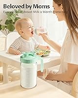 Vista 7 de Jarra de leche materna de 32 onzas con tapa, recipiente de almacenamiento de vidrio hermético y a prueba de fugas, esenciales para lactancia