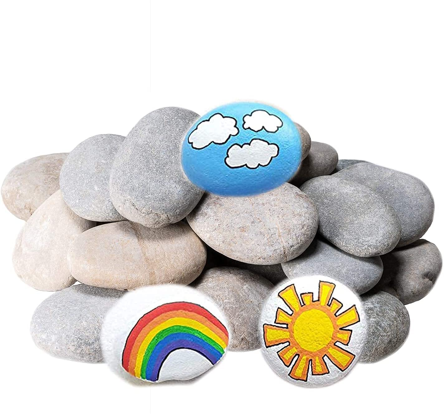 Bum Bum Bhole Gray Pebbles for Painting, 20 Pic Stone 2-3 inches Perfect for Painting Kindness Kids Party,Crafts Garden, Landscape and Decorative Pebbles Stones-image-11
