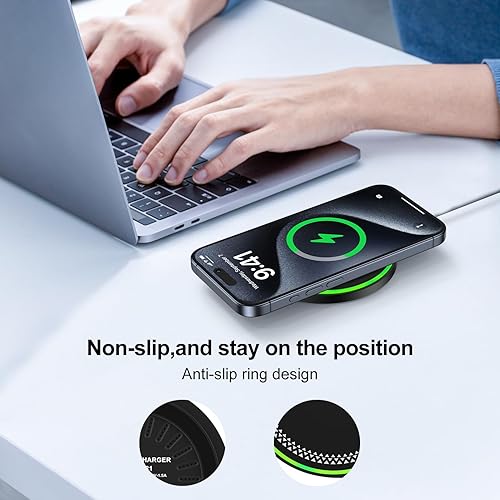 Miniatura 3 de Cargador inalámbrico S25 para Samsung Galaxy S25 Ultra S25+ S24 Ultra S24 FE S23 S22 S21 FE 5G, 2 paquetes de 15 W Pixel 9 Pro Estación de carga