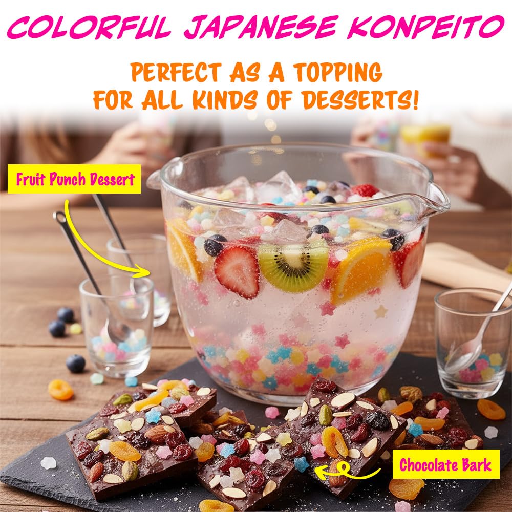 Amazon.com: Konpeito, Japanese Star Candy, Assorted Colors
