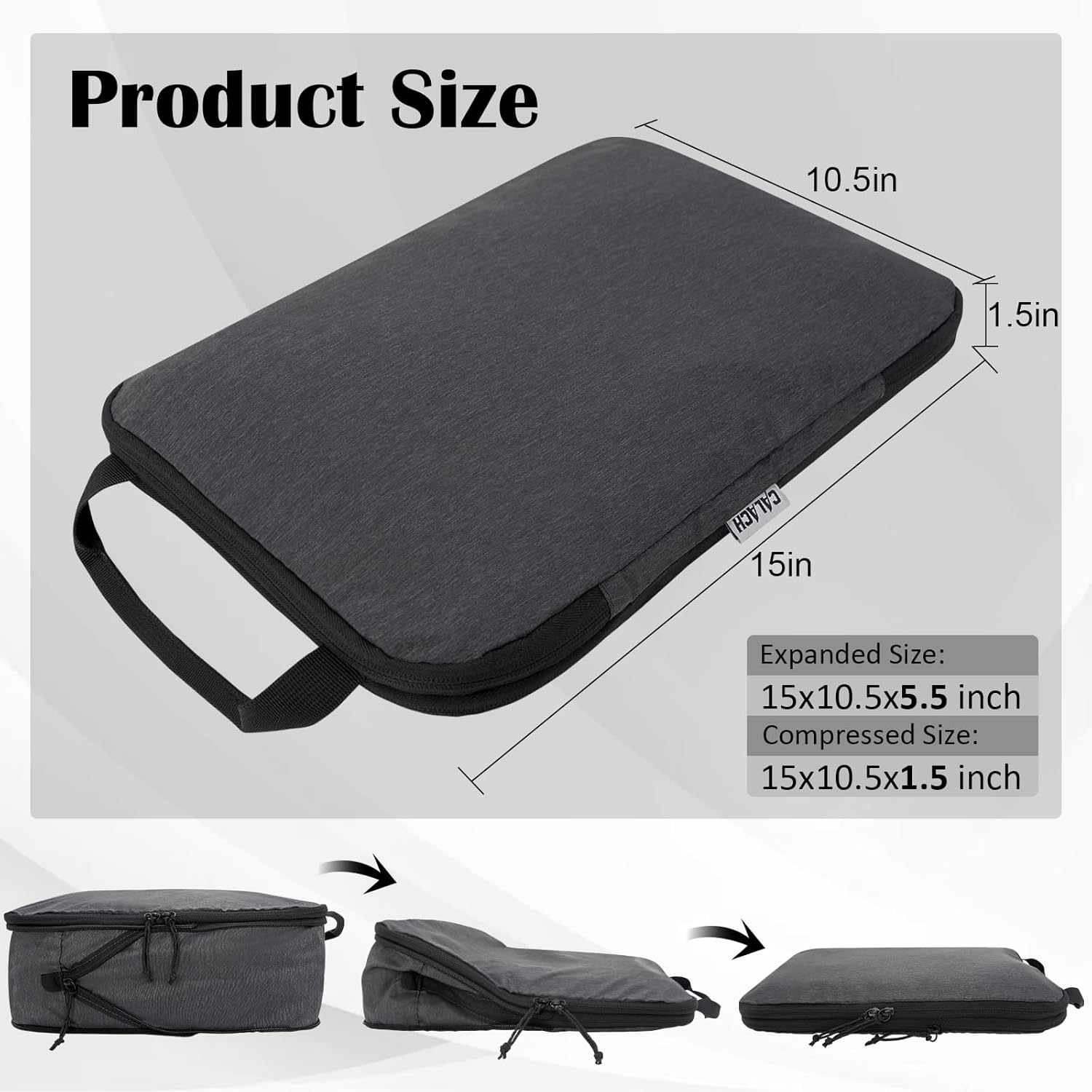 Compression Packing Cubes for Travel Accessories, 2 Set Compression Bags Travel Cubes for Packing Suitcase Luggage Organizer Bags Set, Black - Image 2