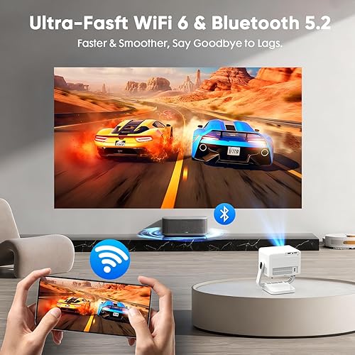 Miniatura 5 de Aplicaciones integradas Proyector inteligente 4K con WiFi y Bluetooth, proyector de cine al aire libre de alto brillo con enfoque eléctrico y