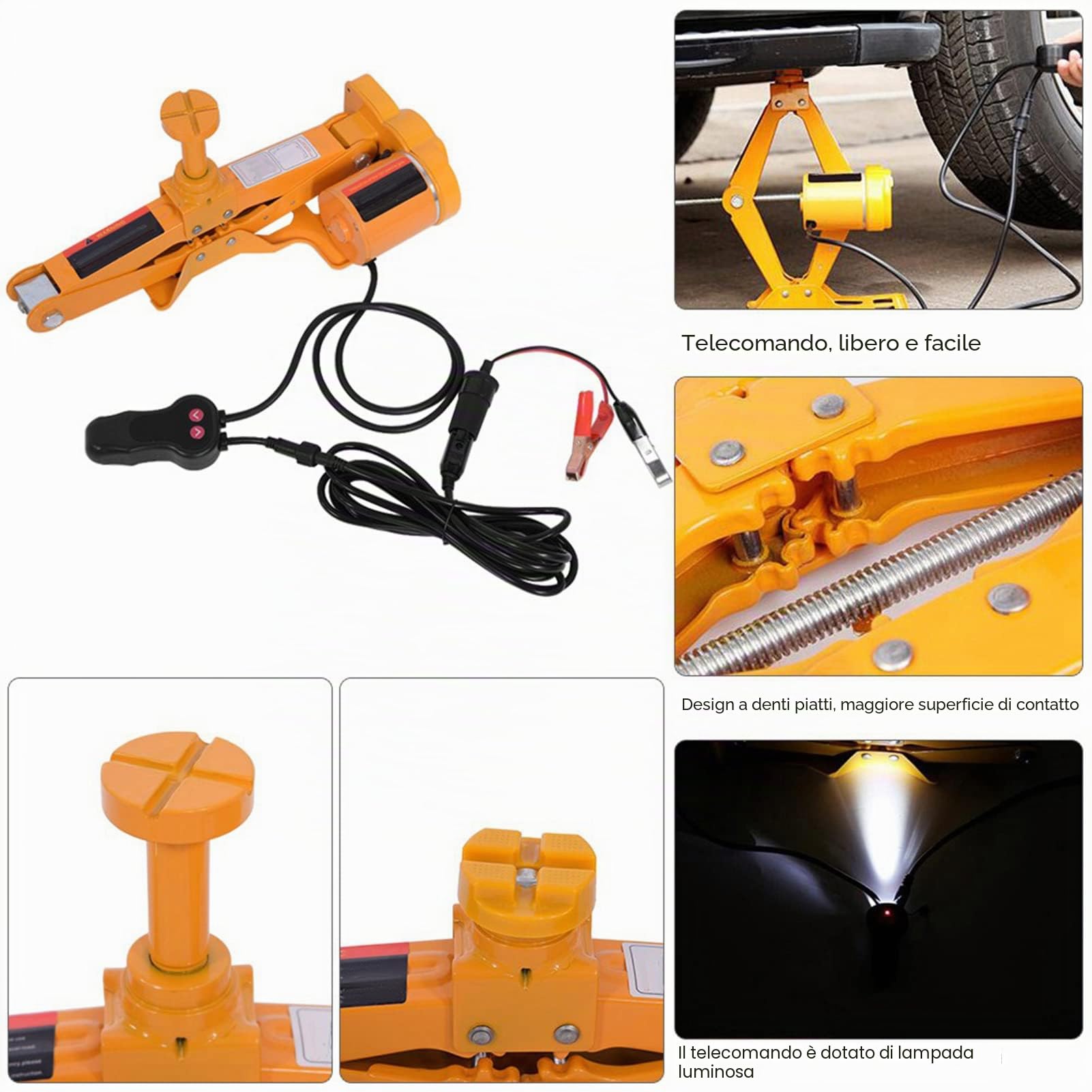 3T 12V DC Automotive Cric Elettrico, Cric per Auto a Forbice Sollevamento di Emergenza Kit di Riparazione Pneumatici con Custodia per Il Trasporto per SUV Van Garage e Attrezzature di Emergenza