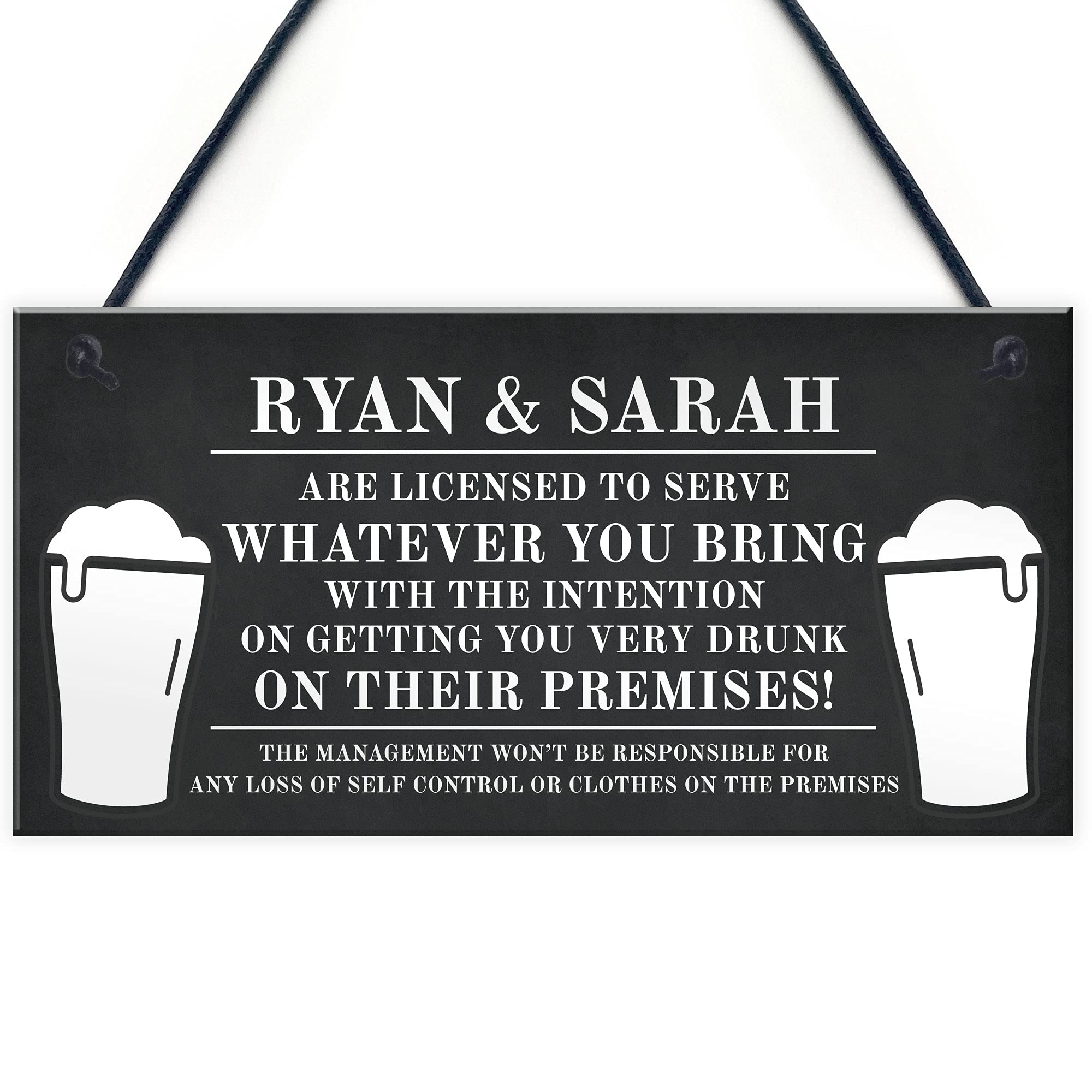 Funny Personalised Bar Sign Hanging Man Cave Shed Garage Home Pub Alcohol Sign